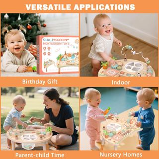 Tavolo attività in legno per bambini