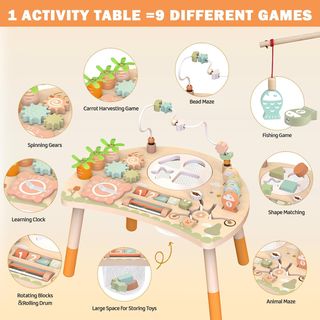 Tavolo attività in legno per bambini