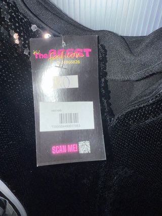 Vestido fiesta lentejuelas negro Zanardi T40