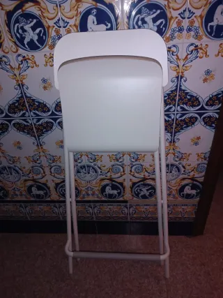 Silla alta plegable 74cm metal y madera