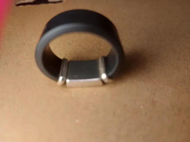 Anillo Oso Caucho Negro y Plateados