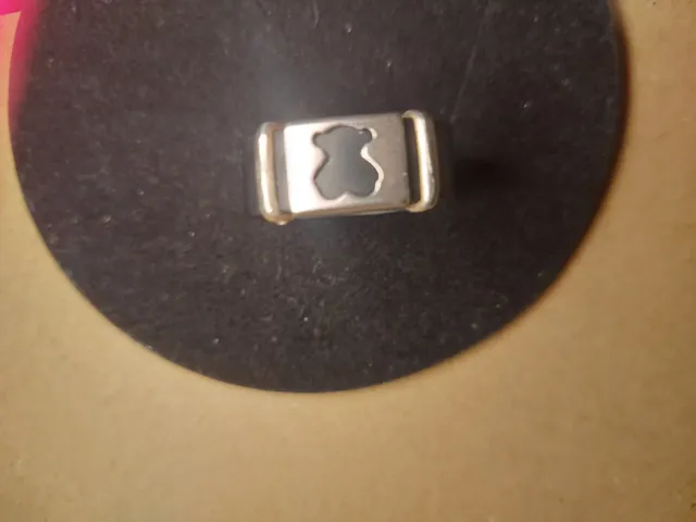 Anillo Oso Caucho Negro y Plateados