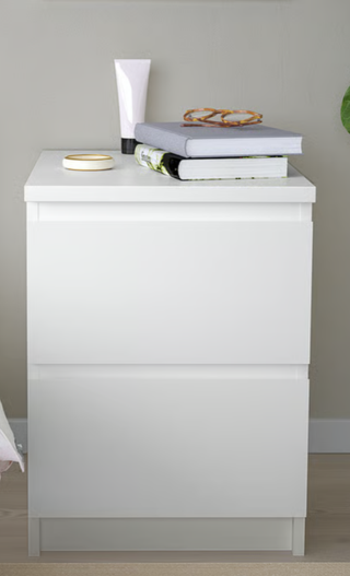 Cama MALM con Somier, Colchón y Velador