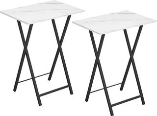 2 Mesas Auxiliares Plegables Estilo Industrial