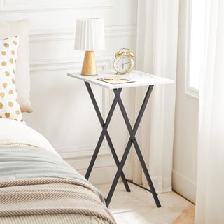 2 Mesas Auxiliares Plegables Estilo Industrial