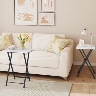 2 Mesas Auxiliares Plegables Estilo Industrial