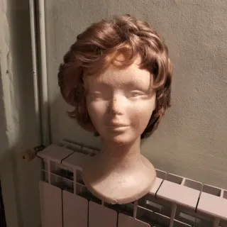 Peluca vintage pelo natural beige/marrón