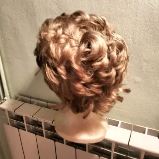 Peluca vintage pelo natural beige/marrón