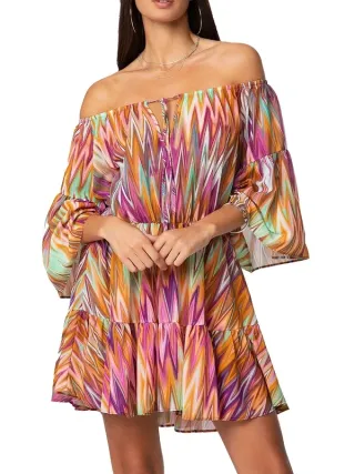 Vestito senza spalline a righe