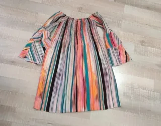 Vestito senza spalline a righe