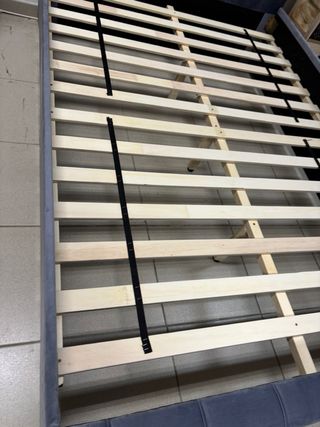 Cama Doble Capitoné Terciopelo Gris