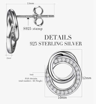 Pendientes Aro Plata Circonitas