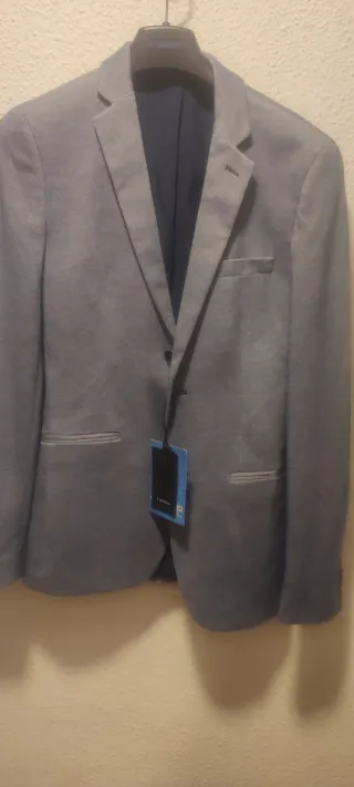 Americana EASYWEAR Talla 44 Slim Fit Azul/Gris