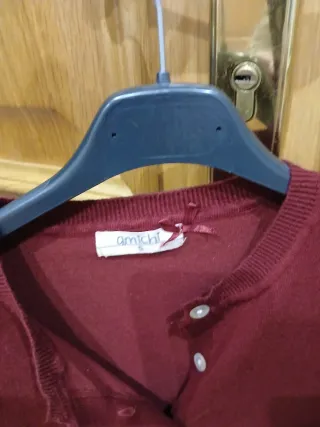 Chaqueta punto AMCIHI roja talla S, color granate