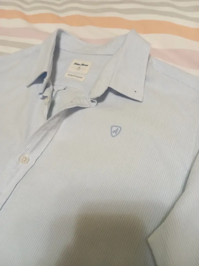 Camisa Álvaro Moreno Celeste Rayas Talla 13-14