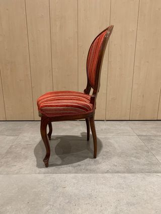 Conjunto 3 Sillas Vintage Madera y Tela