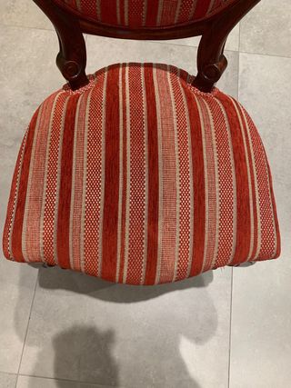 Conjunto 3 Sillas Vintage Madera y Tela