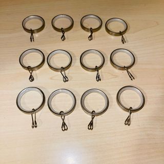 12 Anillas Cortina Barra Tubo 20mm plata mate