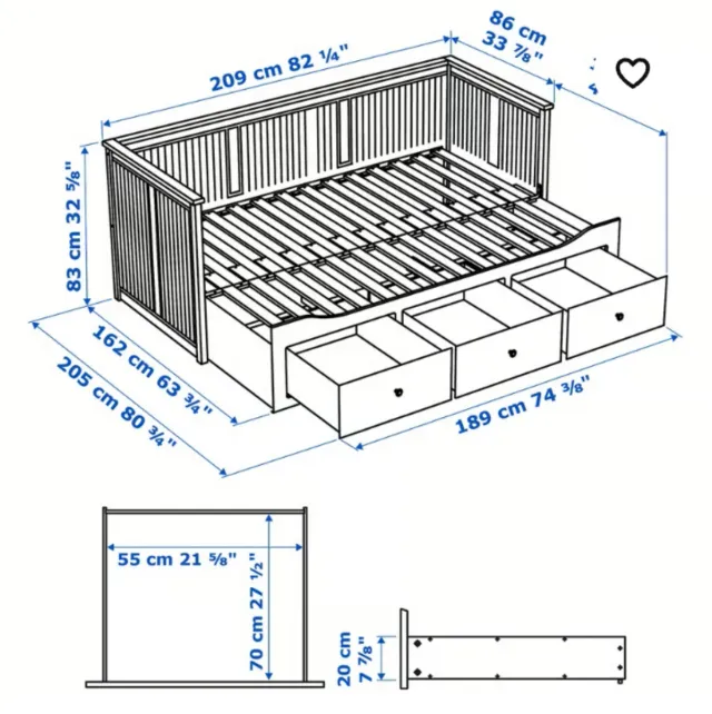 Cama+2Colchones 80x200 IKEA EXTENSIBLE