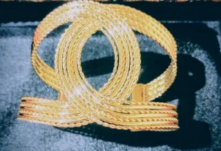 Novità! Grande Bracciale rigido ottone dorato