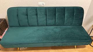 Sofá Cama Terciopelo Verde 3 Plazas