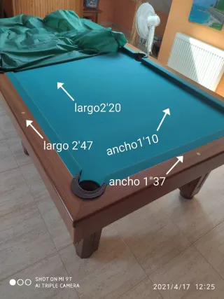 Mesa de billar convertible americano y carambolas