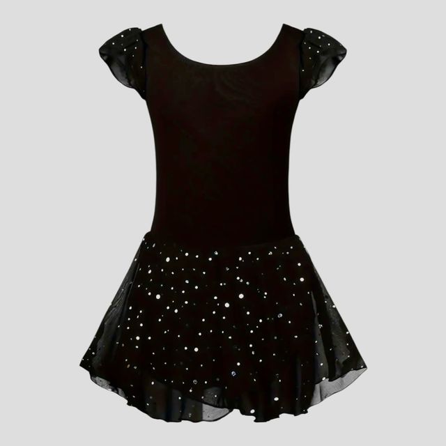 Body pattinaggio nero con pois