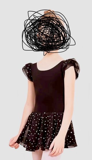 Body pattinaggio nero con pois