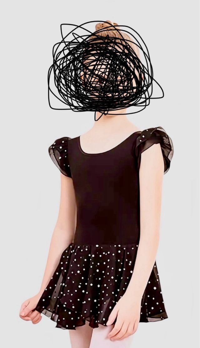 Body pattinaggio nero con pois