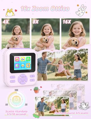 Macchina Fotografica Bambini Stampante