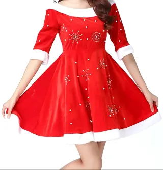 Navidad Mujer/Niña Talla Única Sexy vestido+tocado
