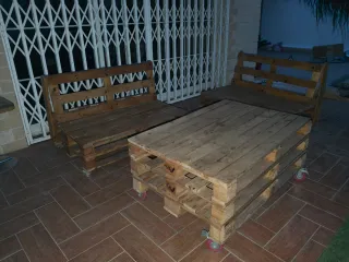 Conjunto Palets Jardín con Cojines