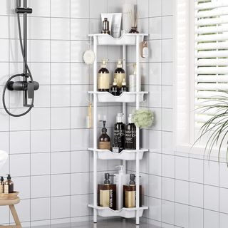 Estante Esquina Ducha 4 Niveles Blanco