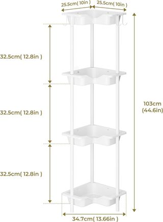 Estante Esquina Ducha 4 Niveles Blanco