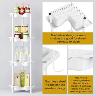 Estante Esquina Ducha 4 Niveles Blanco