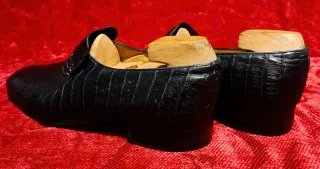 Zapatos A. Testoni Piel Cocodrilo Negro