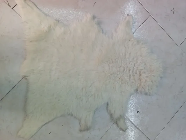 Tappeto vera pelle di pecora bianco