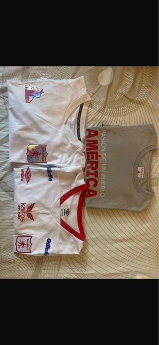 3 Camisetas América  tallas xl, L, y M