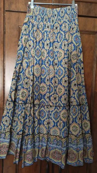 Falda larga algodón estampado boho