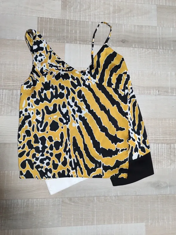 Top canottiera fantasia animalier