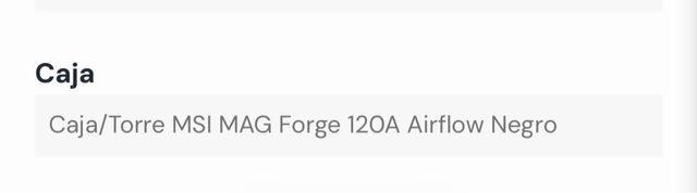 Torre Gaming MSI RGB Alta Gama