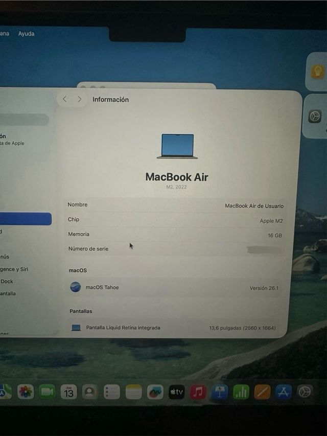 MacBook Air M2 Plata/Gris Espacial