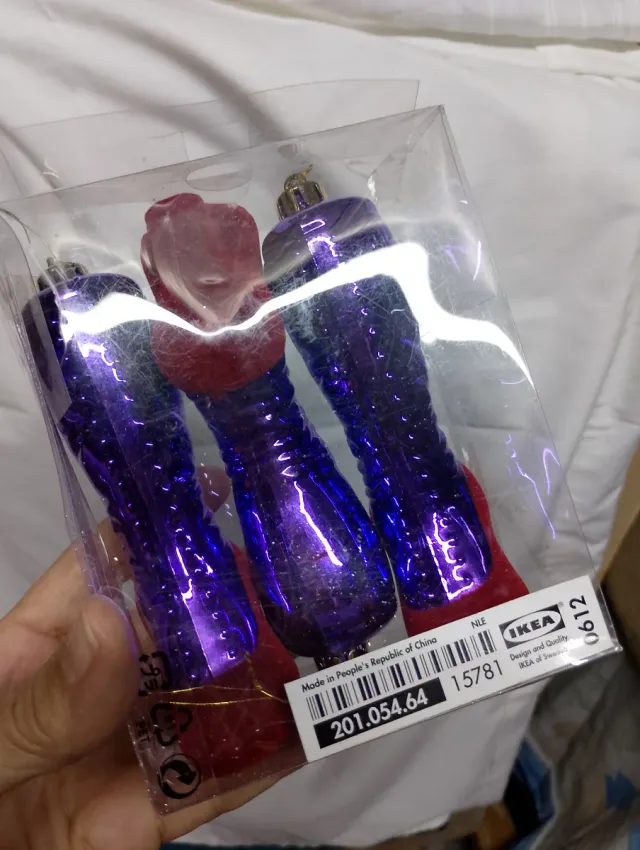 Enfeites de Natal Botas Roxo e Vermelho