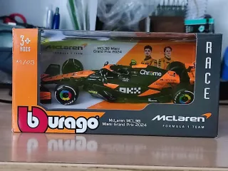 Bburago McLaren MCL38 Miami GP 2024 1/43