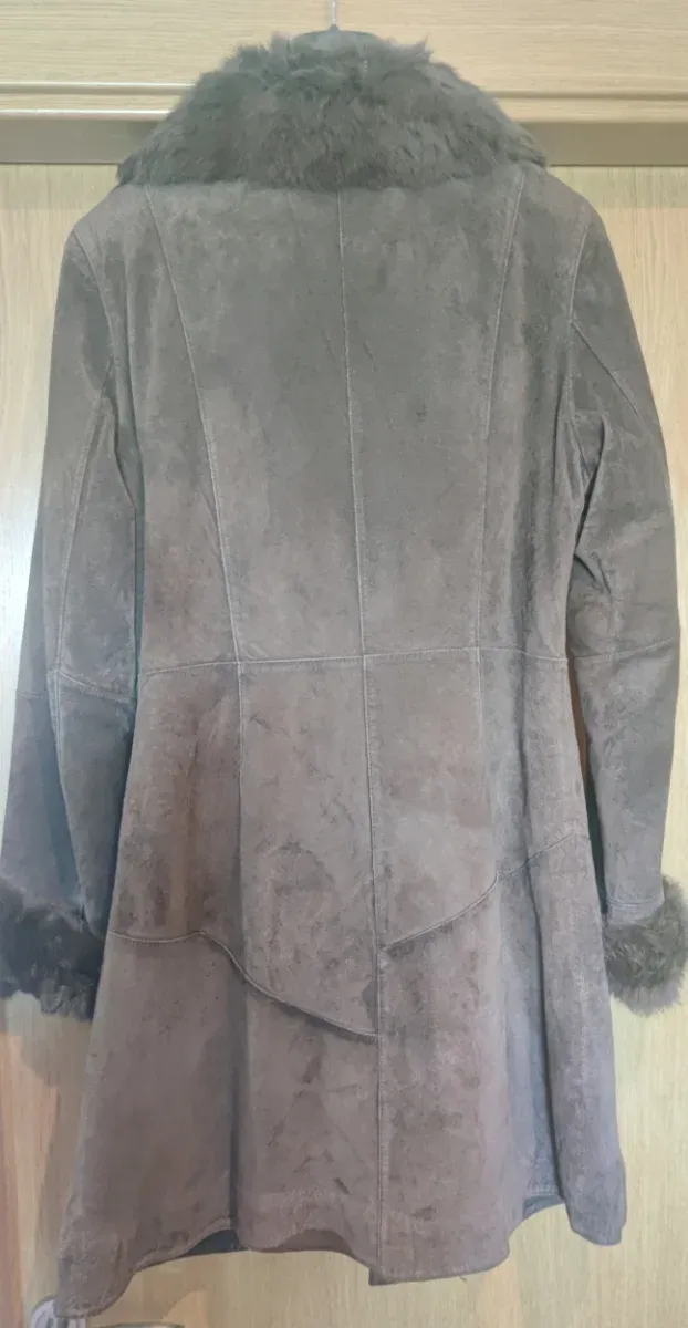 Abrigo de cuero marrón Derhy Talla S