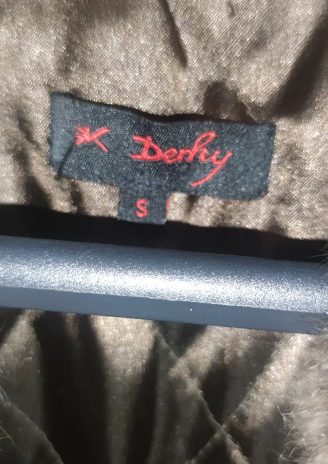 Abrigo de cuero marrón Derhy Talla S