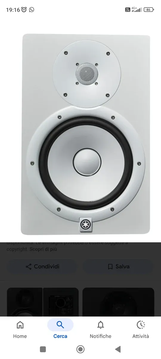 Coppia Casse Yamaha HS8 Bianche