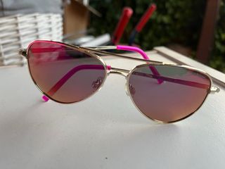 Gafas de sol infantiles plateadas y rosas