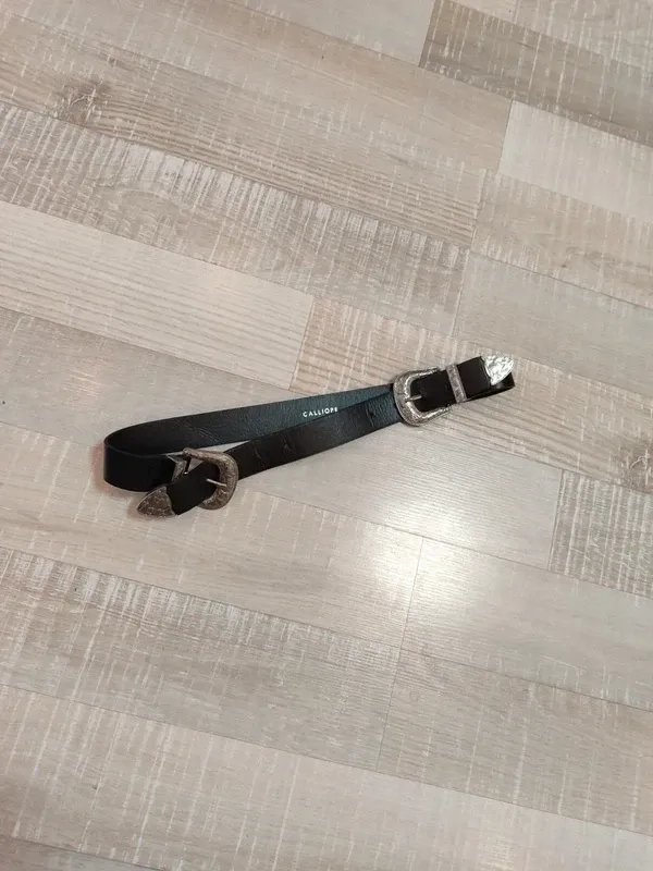 Cintura con doppia fibbia argento