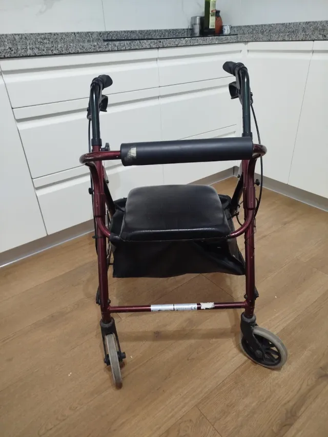 Andador con asiento y ruedas